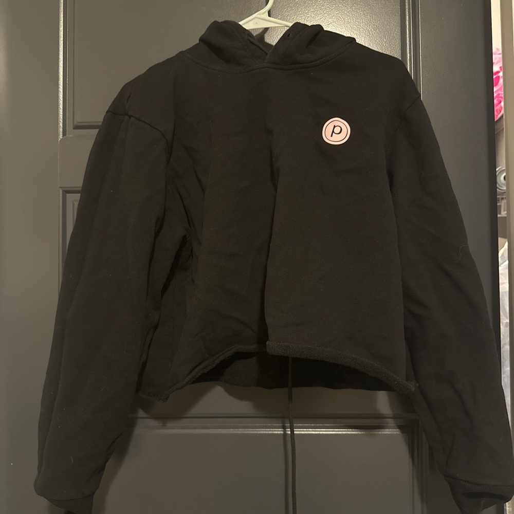 Pure Barre Black Hoodie with Pink Logo